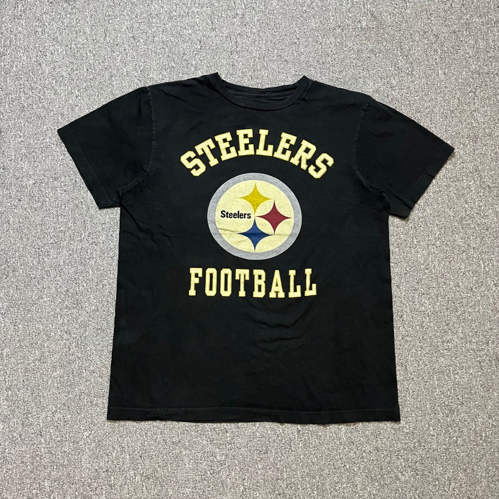 NFL Team Apparel Pittsburgh Steelers Football Shirt Size‎ L Black Graphic Tee